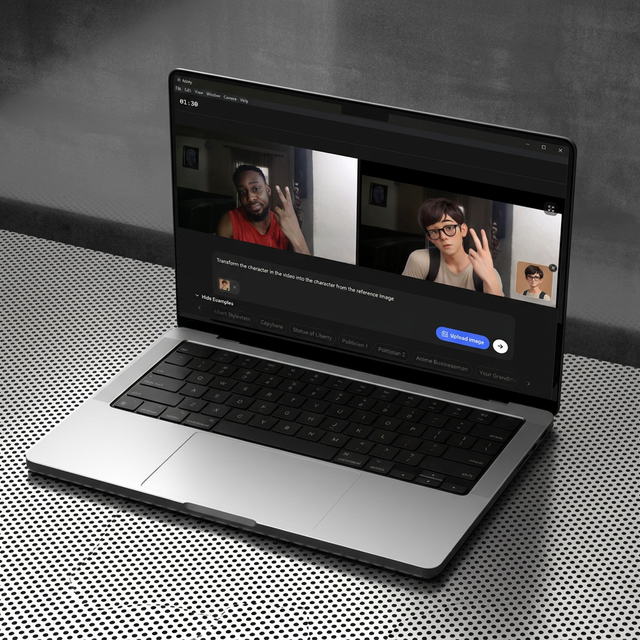 Molly on laptop — anime character transform