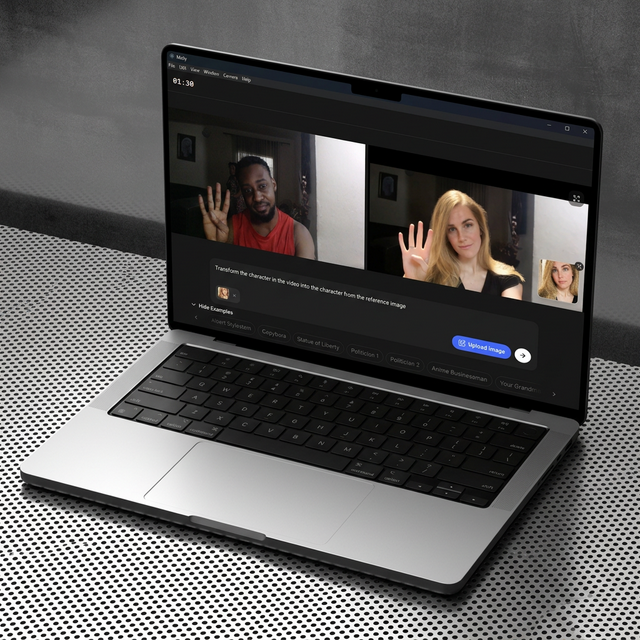 Molly on laptop — female character swap