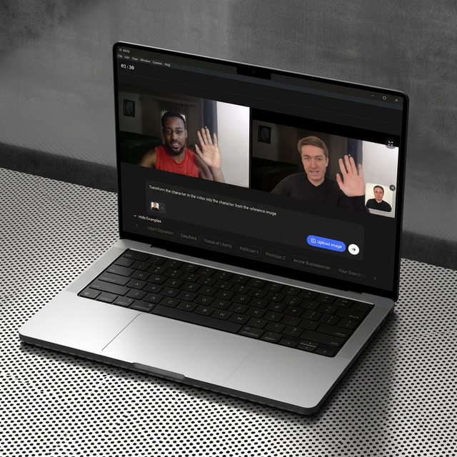 Molly on laptop — real-time face swap